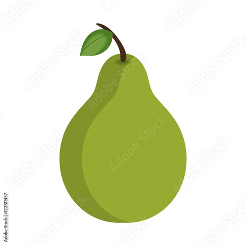green pear fruit. healthy food natural. vector illustration