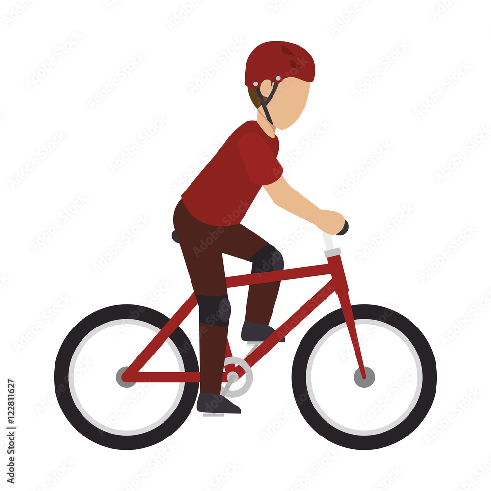 man bike sport over white background, vector illustration man bike sport over white background, vector illustration