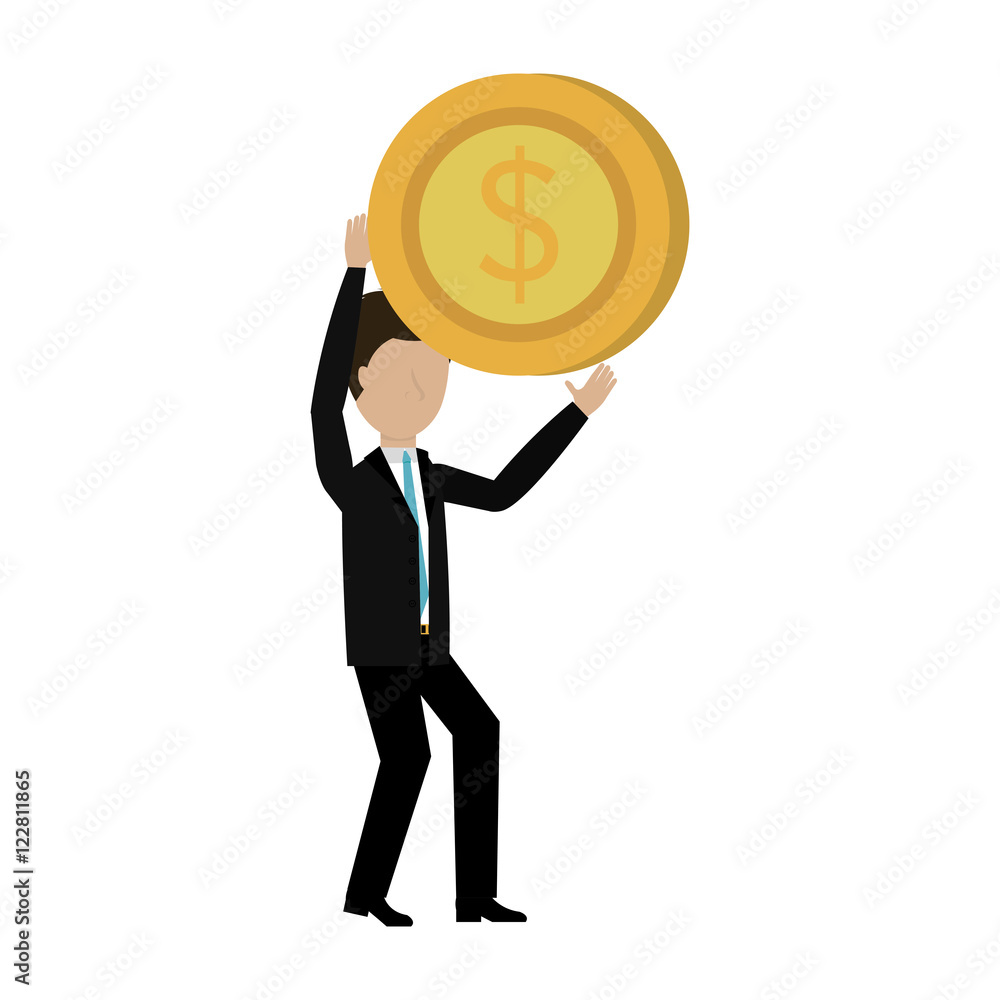 gold coin with money symbol. economy financial item. vector illustration gold coin with money symbol. economy financial item. vector illustration