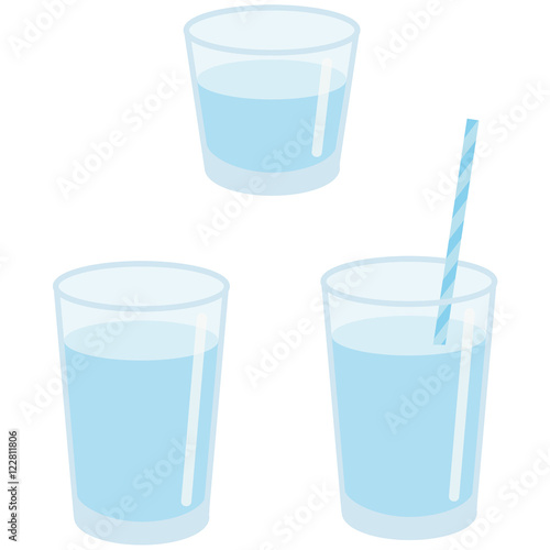 ガラスのコップドリンク　水