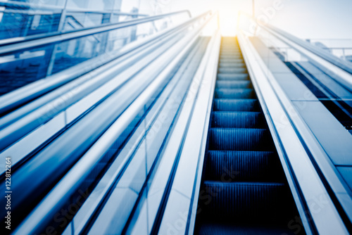 View of Escalator in an underground station of China. © fanjianhua