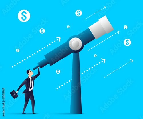 businessman looking through a telescope.business concept.