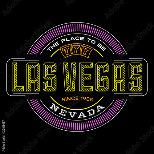 las vegas, nevada linear logo design for t shirts and stickers