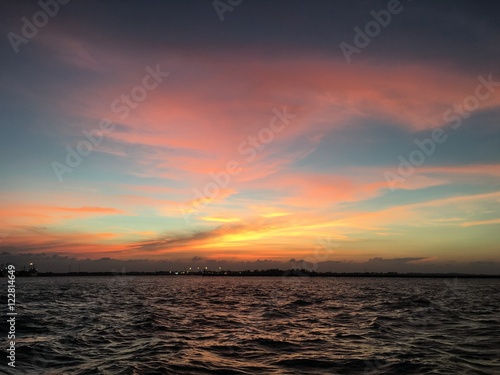 Sunset at sea with a beautiful light.