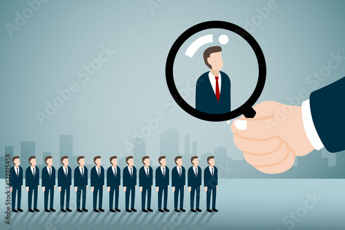 Human Recourse job seeking concepts. seeking for right employee