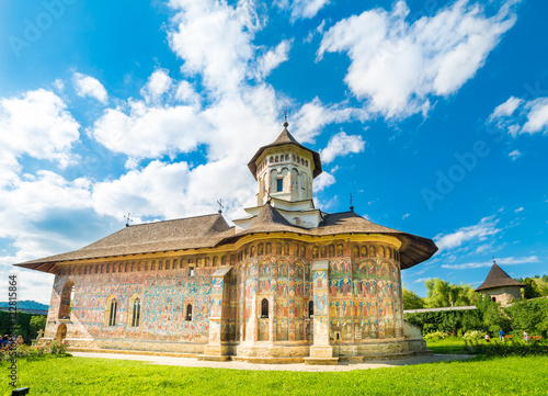 Moldovita orthodox church monastery, Moldavia, Bucovina, Romania photo