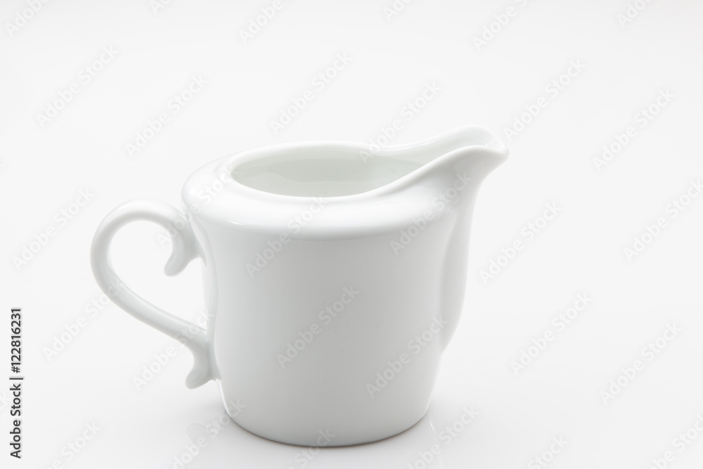 White creamer container on white background. White creamer container on white background.