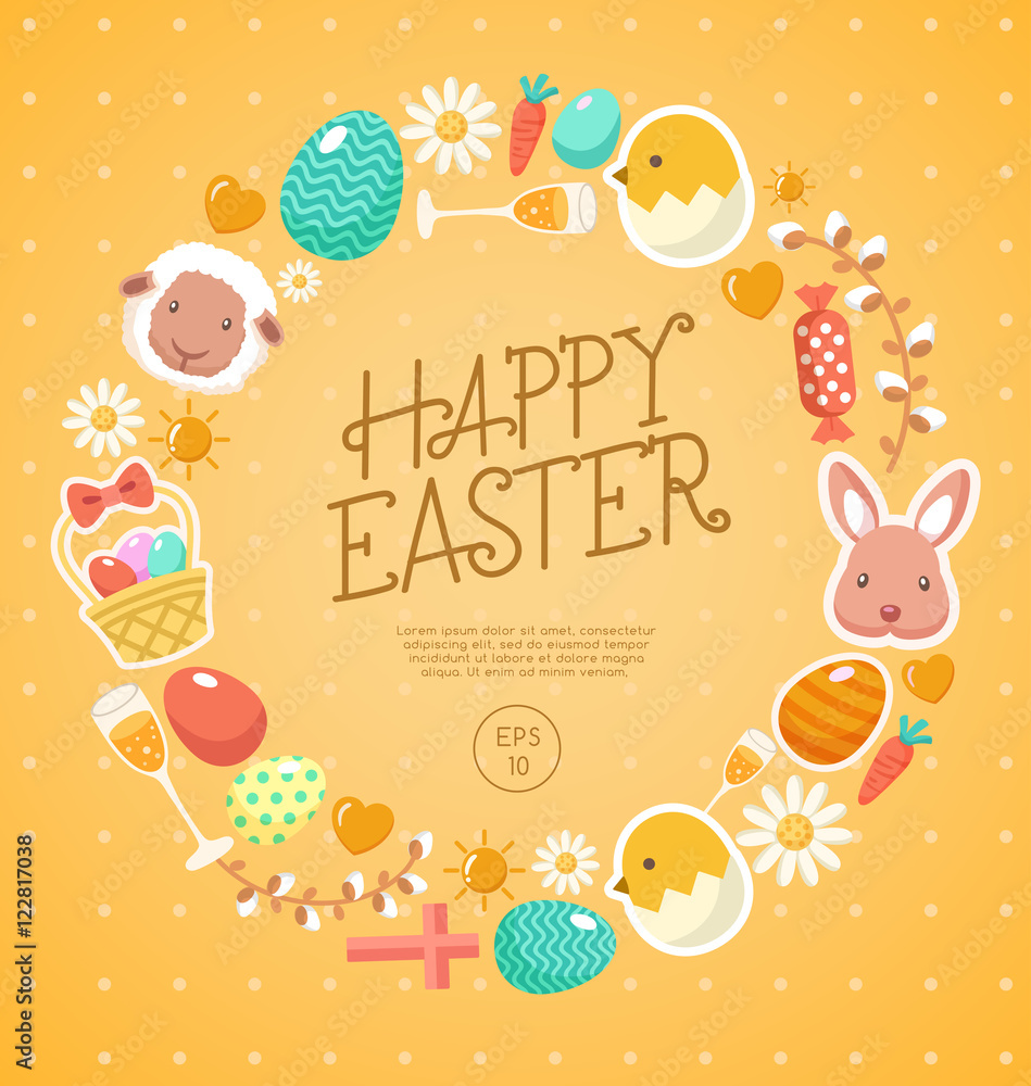 Happy Easter Elements  : Vector Illustration