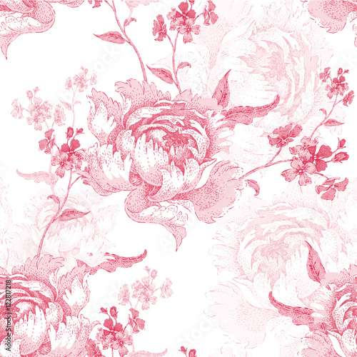 Vector seamless pattern with roses