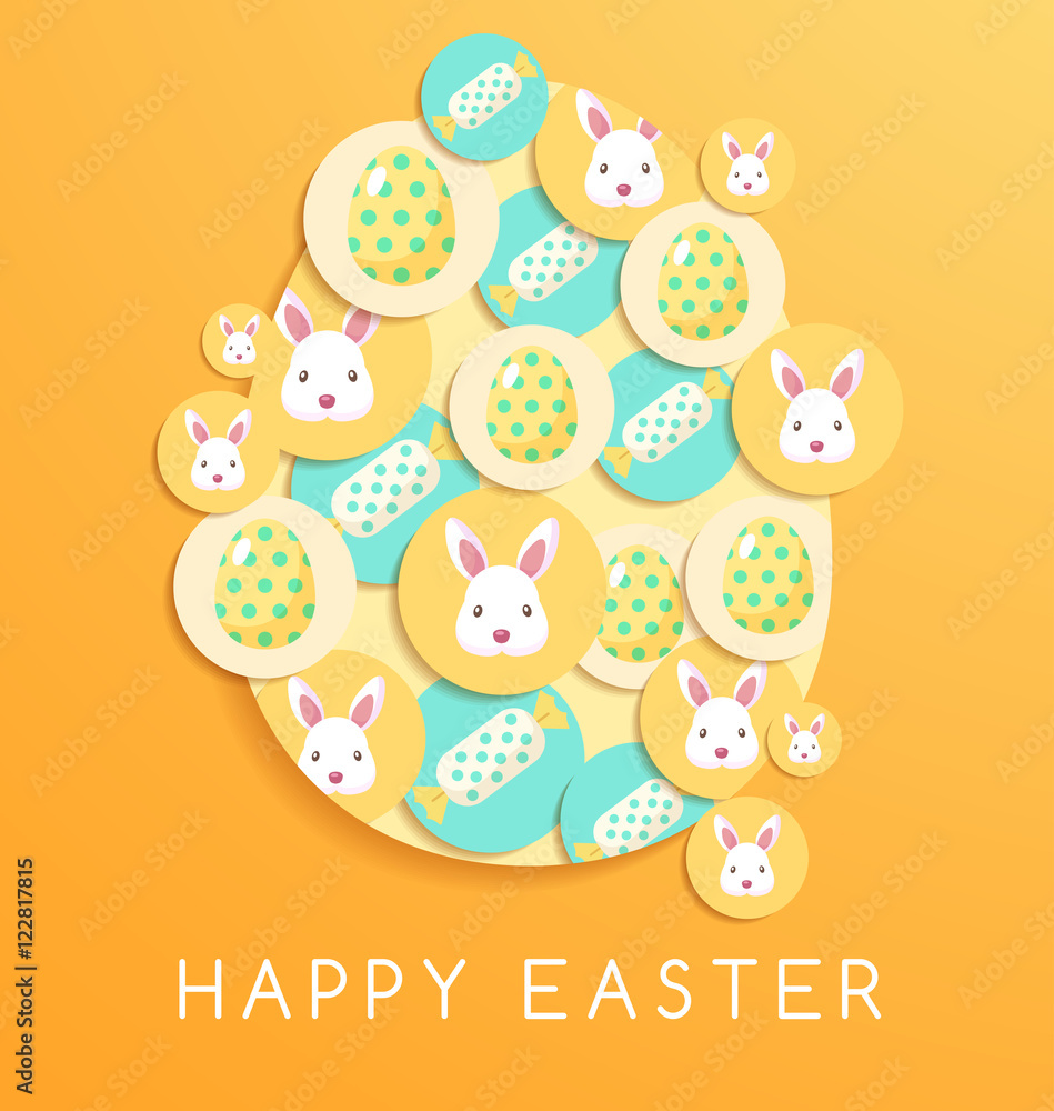 Happy Easter Elements : Vector Illustration Happy Easter Elements : Vector Illustration