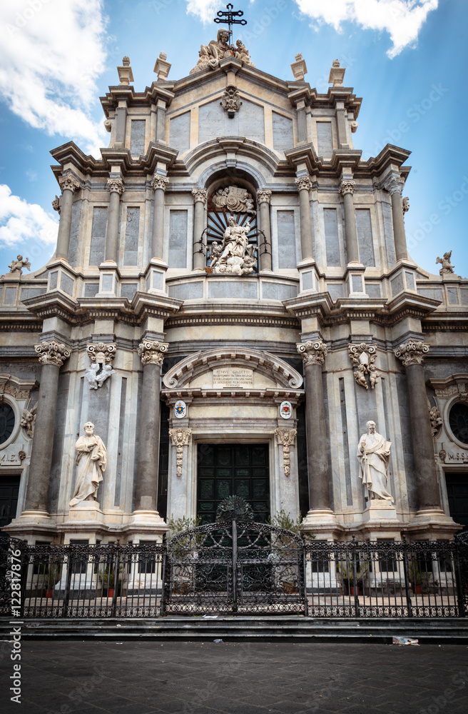 Facade of the Duomo di Catania. Catania, SIcily