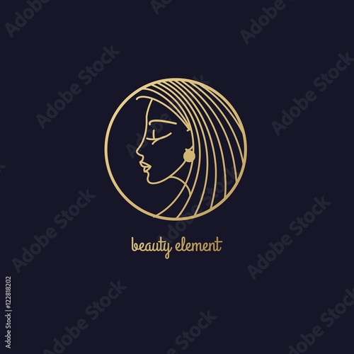 Vector illustration of a woman's profile in a circle