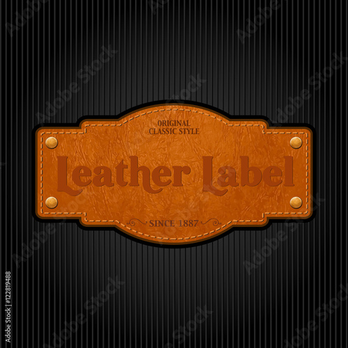 Vector leather label - retro template design