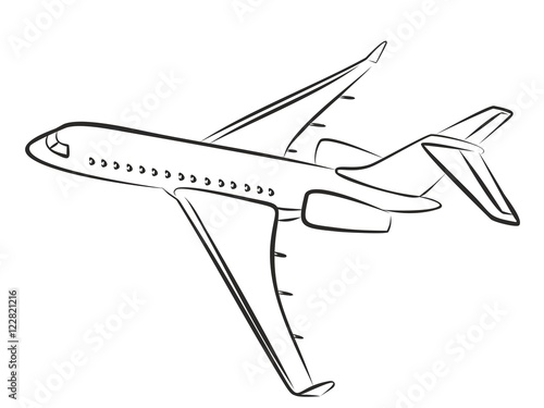 Sketch passenger aircraft.