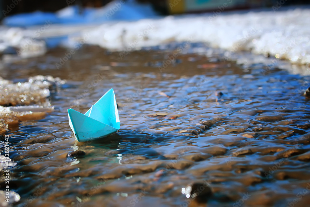 tinted photo paper boat on spring street tinted photo paper boat on spring street