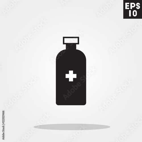 Medicine bottle hospital icon in trendy flat style isolated on grey background. Id card symbol for your design, logo, UI. Vector illustration, EPS10.