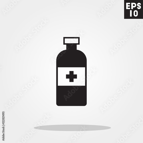 Medicine bottle hospital icon in trendy flat style isolated on grey background. Id card symbol for your design, logo, UI. Vector illustration, EPS10.