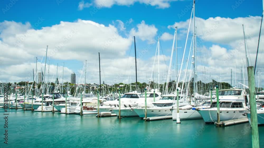 Time Lapse - Beautiful Clouds Moving Over Harbor of Auckland, New Zealand Time Lapse - Beautiful Clouds Moving Over Harbor of Auckland, New Zealand