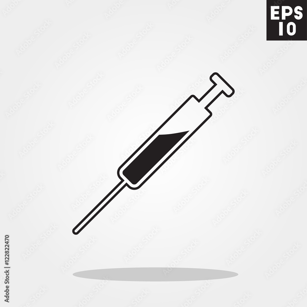 Injection hospital icon in trendy flat style isolated on grey background. Id card symbol for your design, logo, UI. Vector illustration, EPS10. Injection hospital icon in trendy flat style isolated on grey background. Id card symbol for your design, logo, UI. Vector illustration, EPS10.