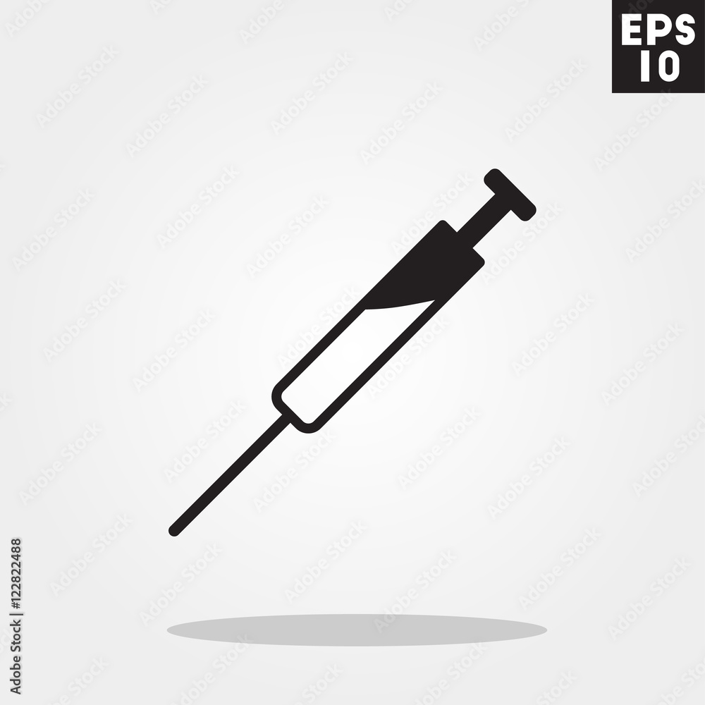 Injection hospital icon in trendy flat style isolated on grey background. Id card symbol for your design, logo, UI. Vector illustration, EPS10. Injection hospital icon in trendy flat style isolated on grey background. Id card symbol for your design, logo, UI. Vector illustration, EPS10.