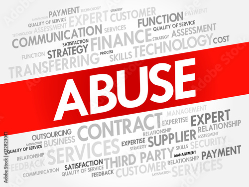 ABUSE word cloud collage, business concept background