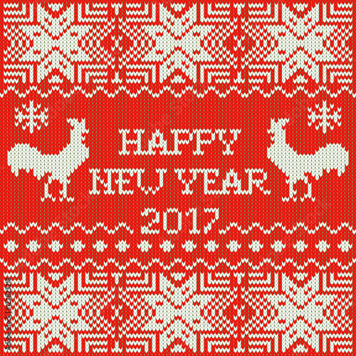 Crochet pattern happy new year 2017 with rooster