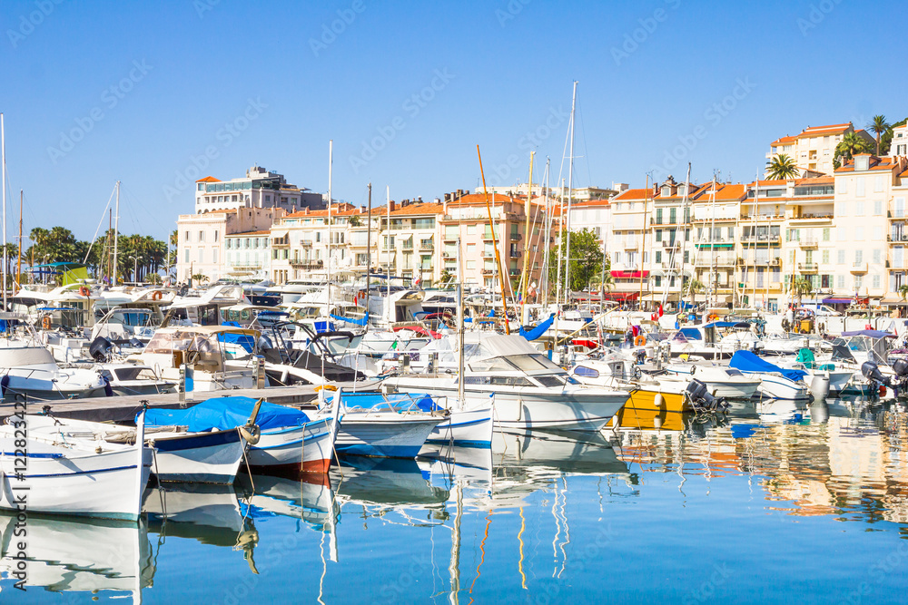 View of the old port of Cannes, France