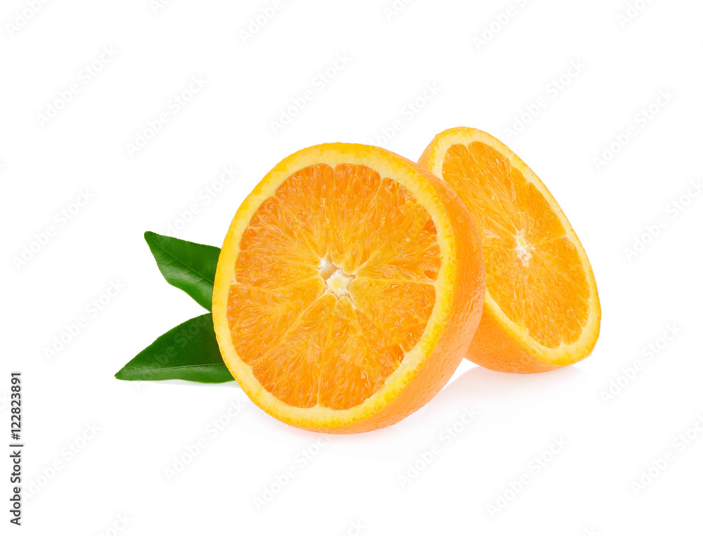 Fototapeta premium Half of Orange fruit isolated on white background