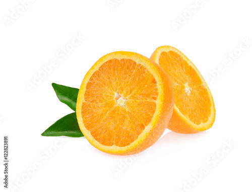 Half of Orange fruit isolated on white background