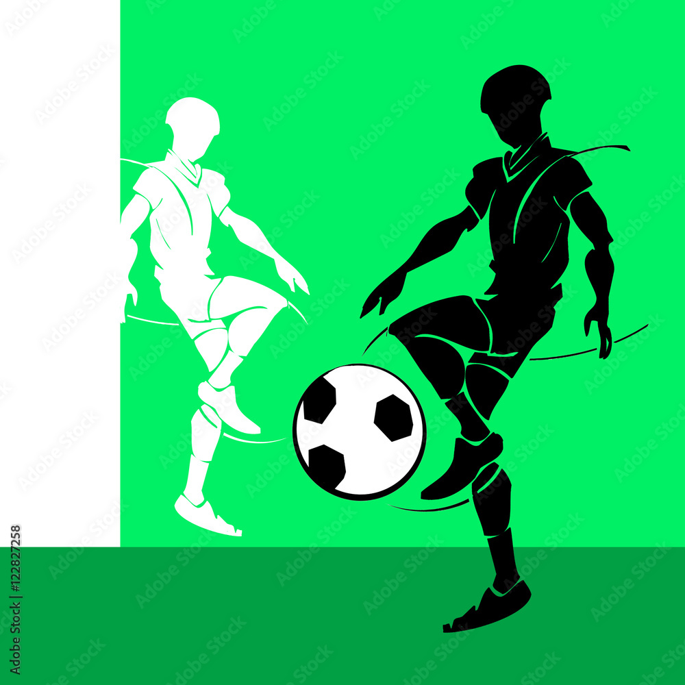  hand draw silhouette of soccer