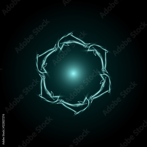 Abstract Dolphin, bright background
