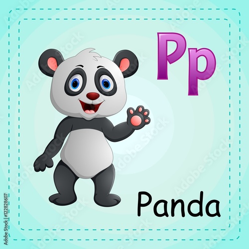 Fototapeta Naklejka Na Ścianę i Meble -  Animals alphabet: P is for Panda