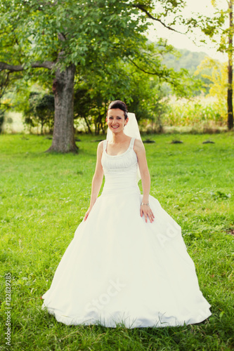  Bride in garden photo