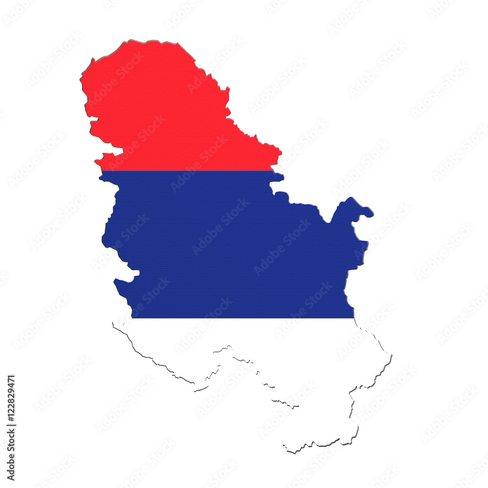 Silhouette of Serbia map with flag Silhouette of Serbia map with flag