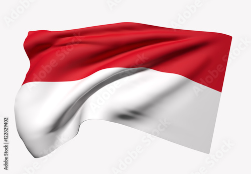 Republic of Indonesia flag waving