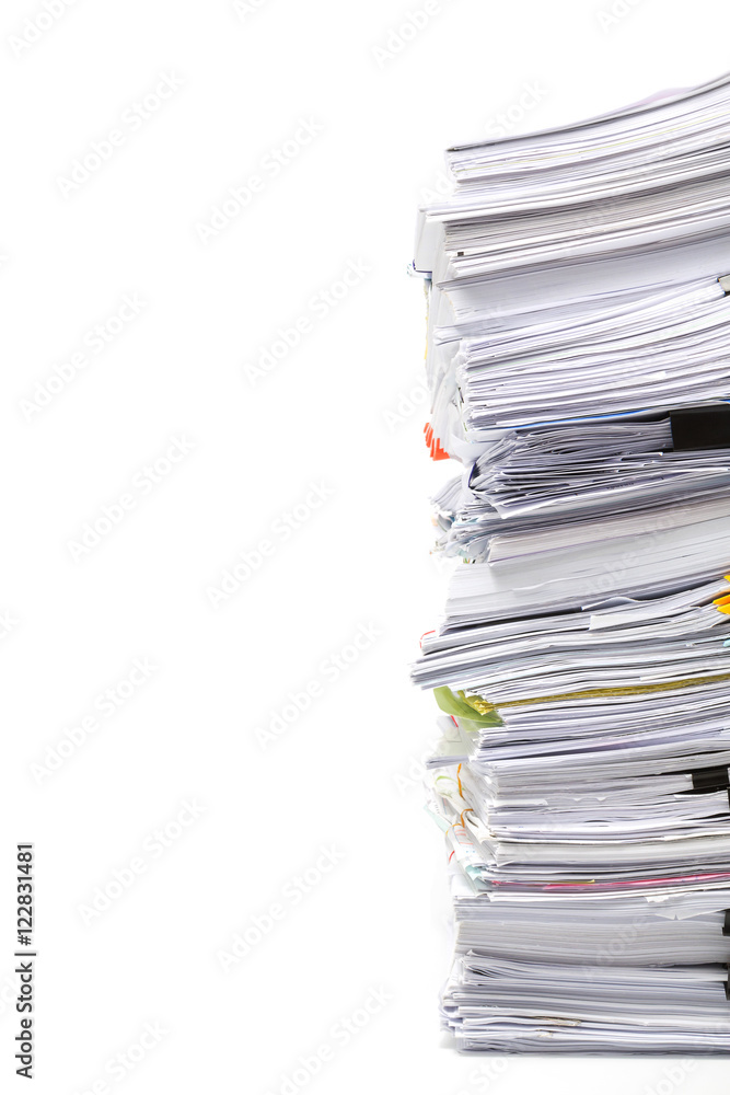 Stack of business papers isolated on white background Stack of business papers isolated on white background