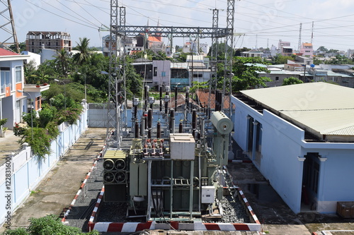 high voltage transformer in resident city