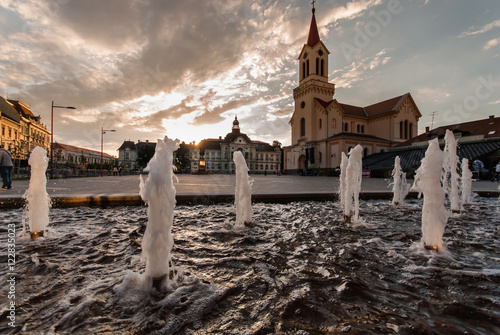 Dusk in Zrenjanin, Vojvodina, Serbia photo