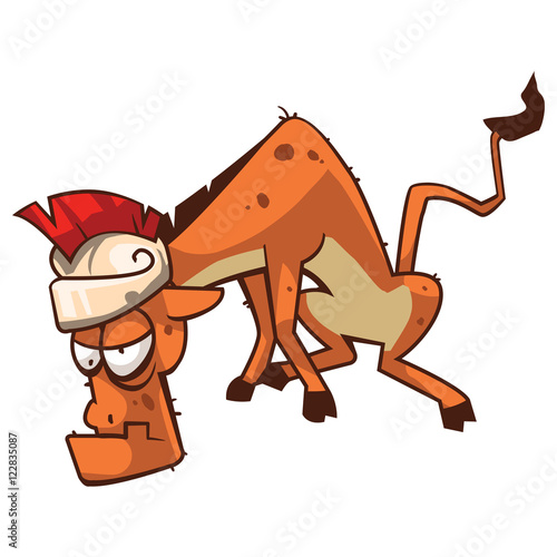 Sick horse trojan cartoon charater