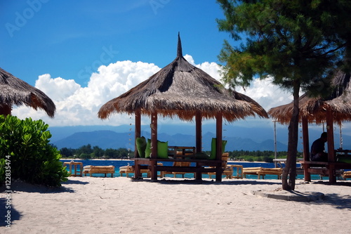 Beach cafe on the island Gili Trawangan  Indonesia