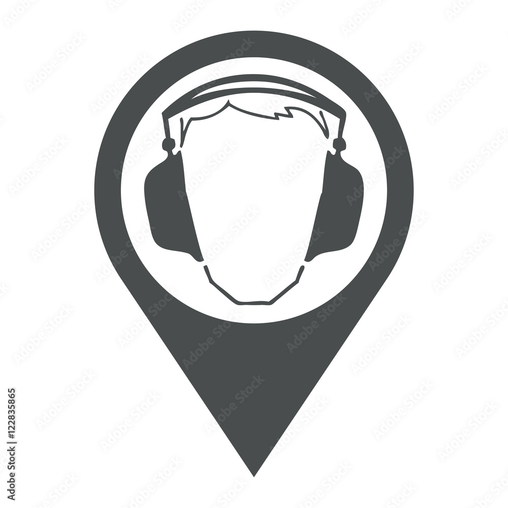 Icono plano localizacion proteccion oidos gris Icono plano localizacion proteccion oidos gris
