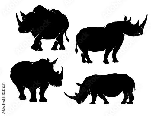 rhino silhouette set