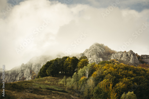 mountain landscape on autum...