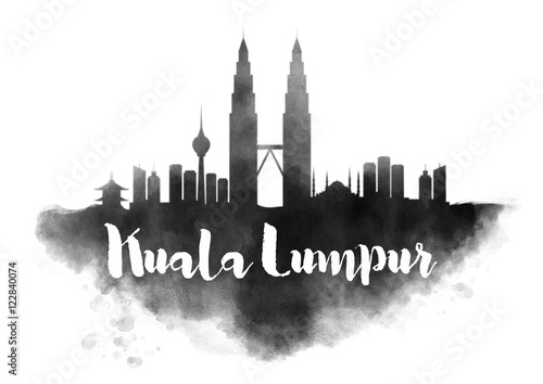 Photography Watercolor Kuala Lumpur City Skyline