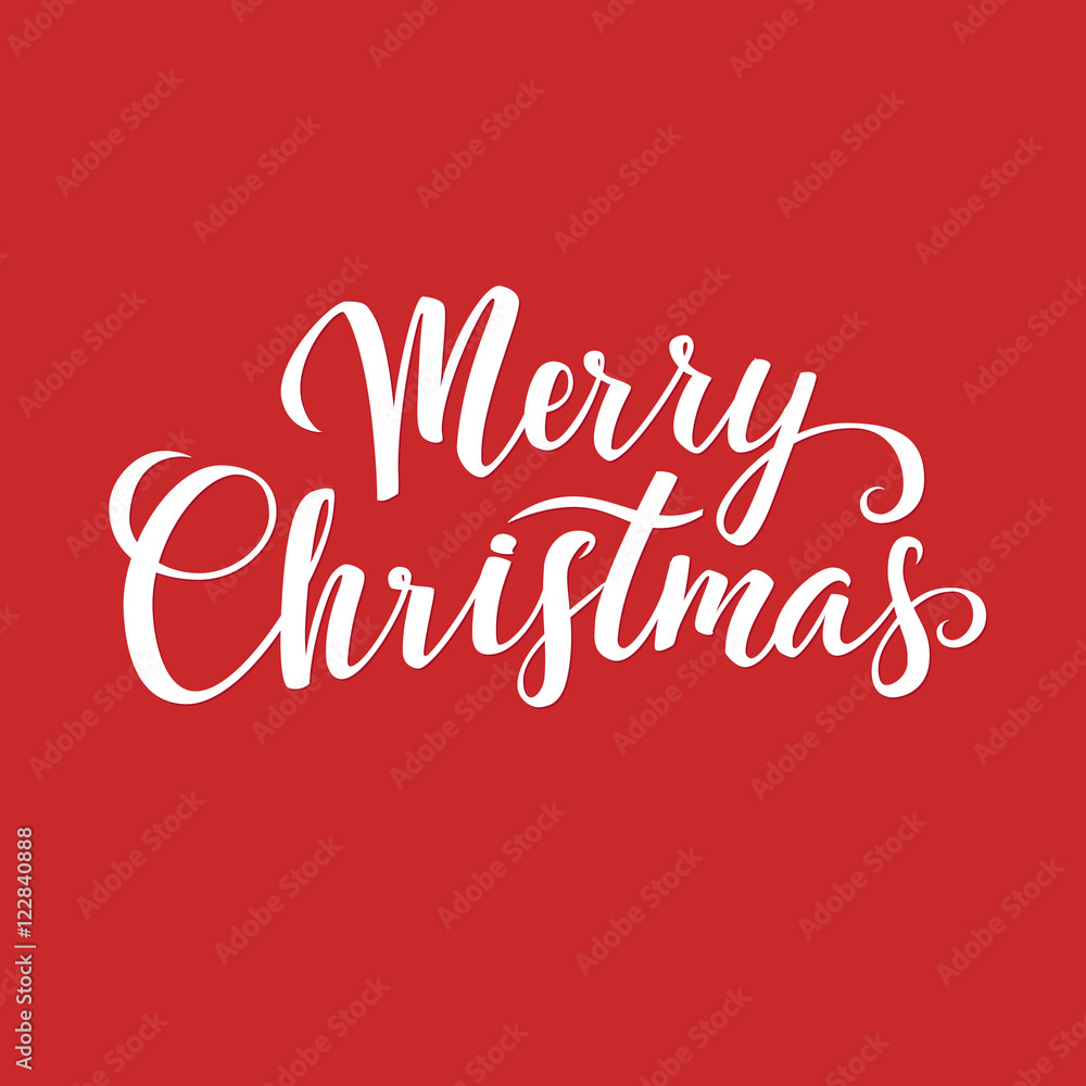 Greeting Card. Merry Christmas lettering, vector illustration
