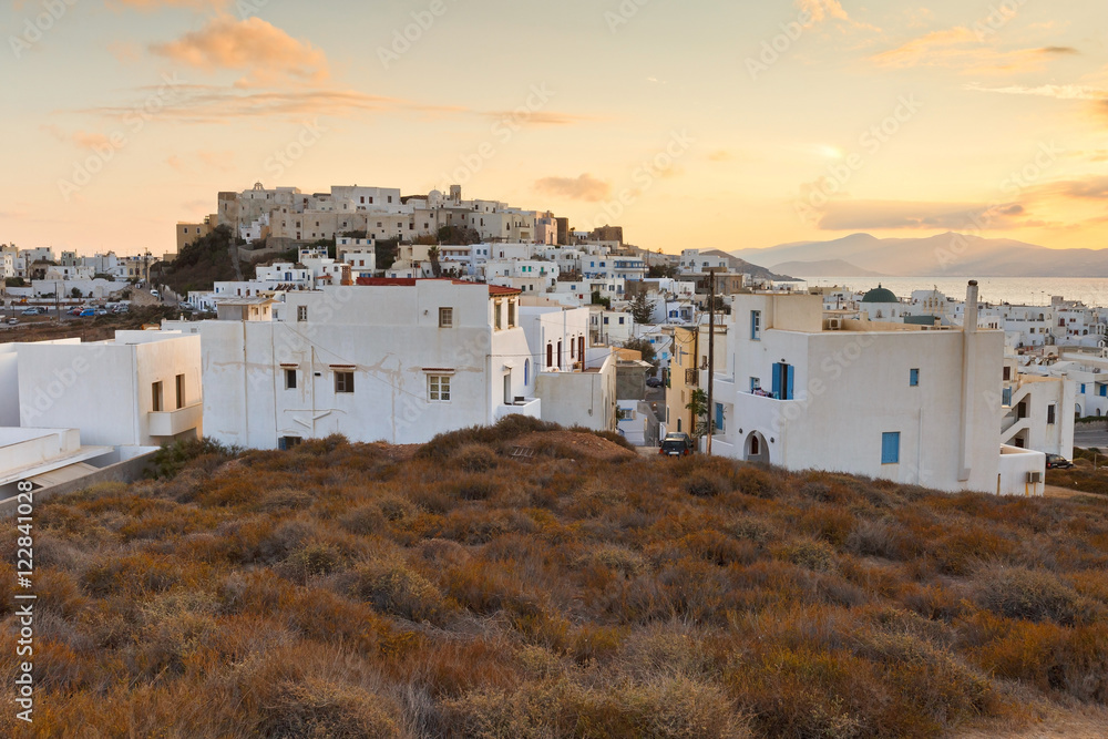 View of the castle in town of Naxos.