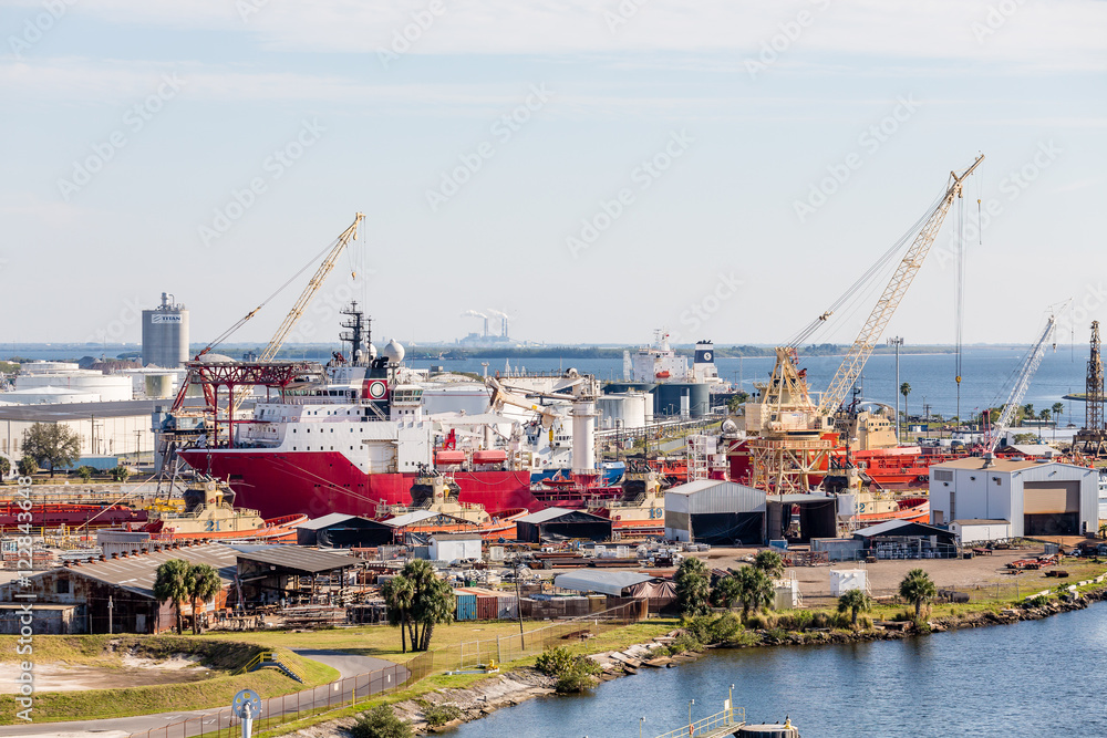 Fototapeta premium Industrial Ships in a Dockyard