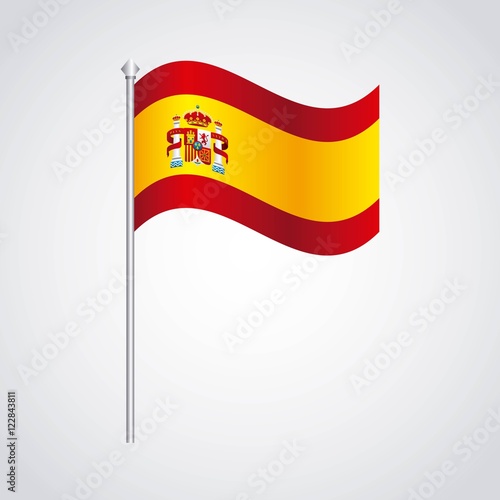 flag classic icon of Spanish culture vector illustration design