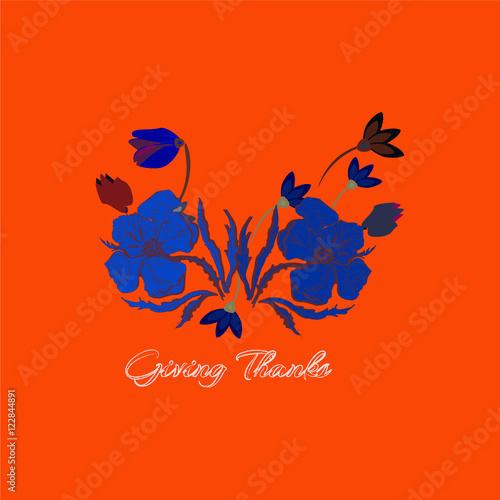 Card for Thanksgiving Day  flower cartoon