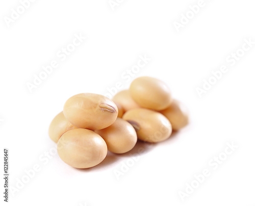 soy beans close up isolated on white background